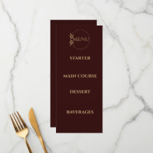 Royal Deep Burgundy wedding menu