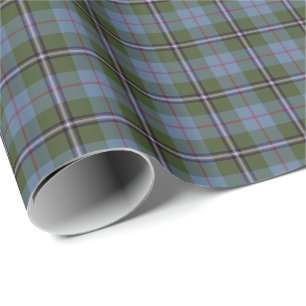Royal Deeside Scotland Tartan Light Blue Plaid Wrapping Paper