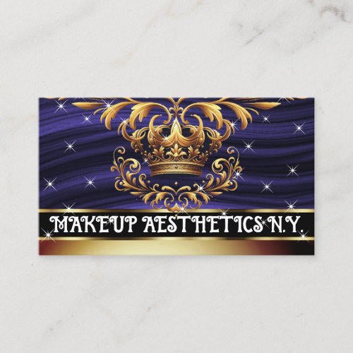 Royal Deluxe Golden Crown Ornament Luxury Chic  Business Card