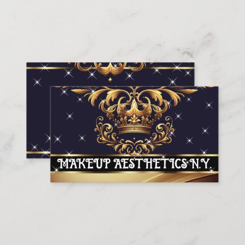 Royal Deluxe Golden Crown Ornament Luxury Chic  Business Card