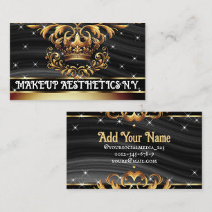 Royal Deluxe Golden Crown Ornament Luxury Chic Business Card