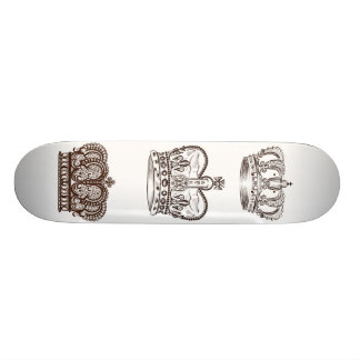 Royal design with crown in vintage style skateboard deck