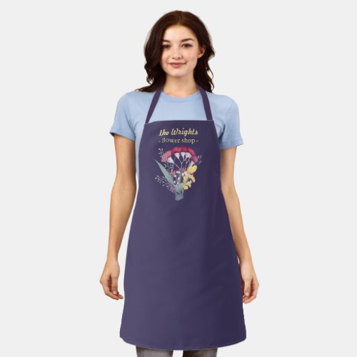 Royal diamonds purple floral illustrated custom  apron