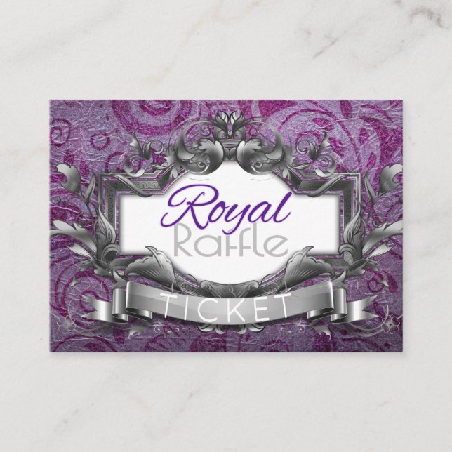Royal Diaper Raffle|Purple & White Ethnic Princess Enclosure Card (Front)