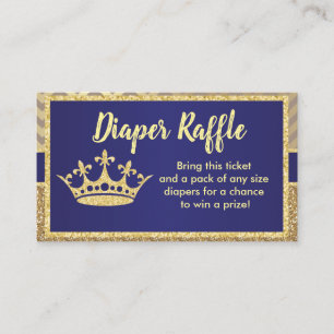 Royal Diaper Raffle Ticket for Baby Shower Enclosure Card