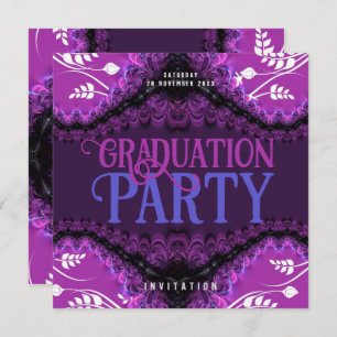Royal Diva Purple Graduation Party Invitations