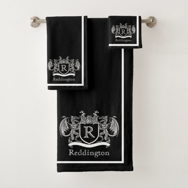 Royal Dragon Crest Bath Towel Set (Insitu)