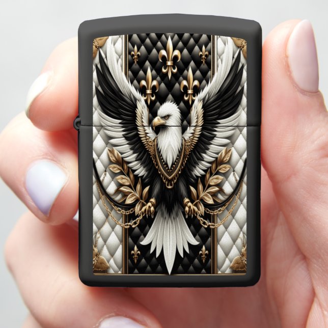 Royal Eagle Leather-Style Luxe Zippo Lighter (In Hand)