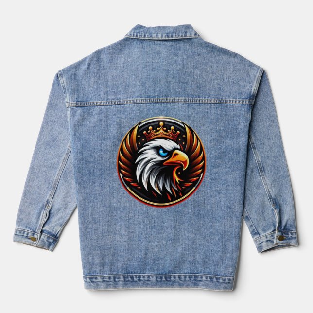 Royal Eagle Strength and Majesty Comfortable Denim Jacket (Back)