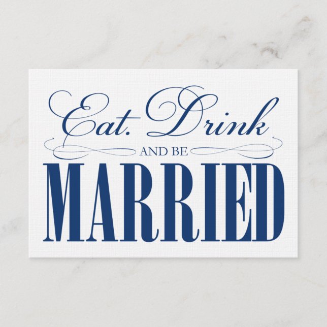 Royal Eat, Drink & Be Married | Enclosure Card (Front)