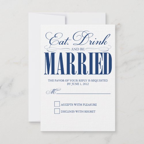 Royal Eat, Drink &amp; Be Married | Response Card