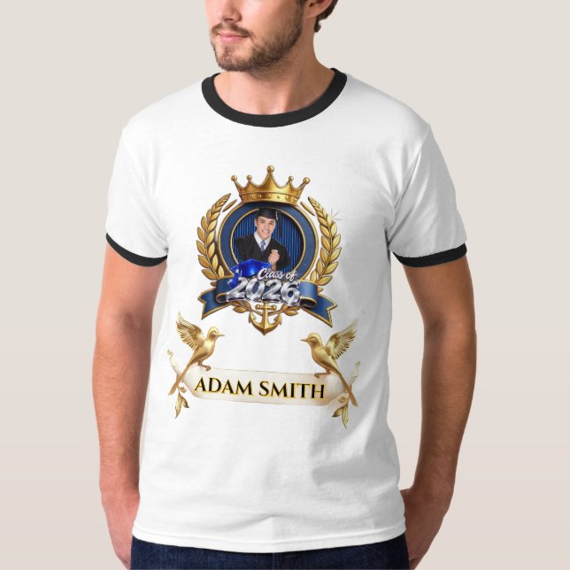 Royal Edition Class of 2026 Graduation T-Shirt (Front)