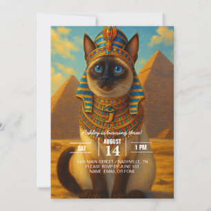 Royal Egyptian Pharaoh Cat in Desert Invitation