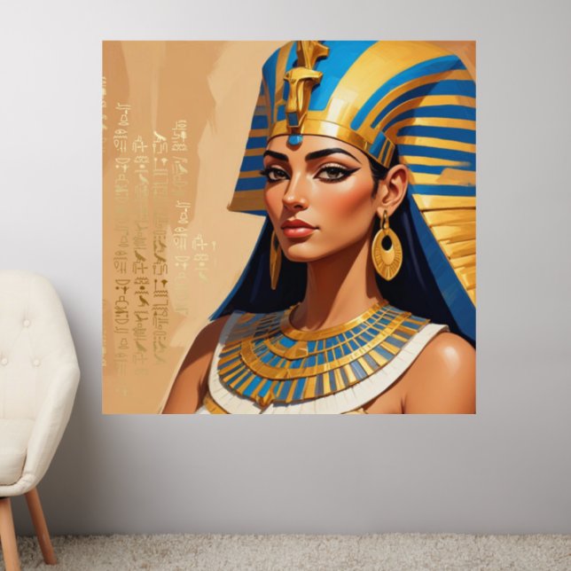 Royal Egyptian Wall Art – Golden Pharaoh Poster Decal (Living Room 2)