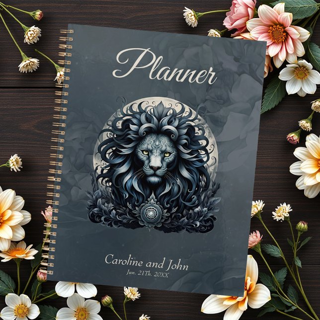 Royal elegance, a majestic gaze ornate lion's head planner (Creator Uploaded)