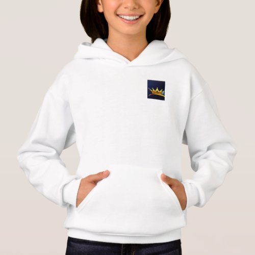 Royal Elegance White Hoodi with Crown Hoodie