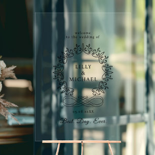 Royal, Elegant, "Best-Day-Ever" Wedding Acrylic Sign