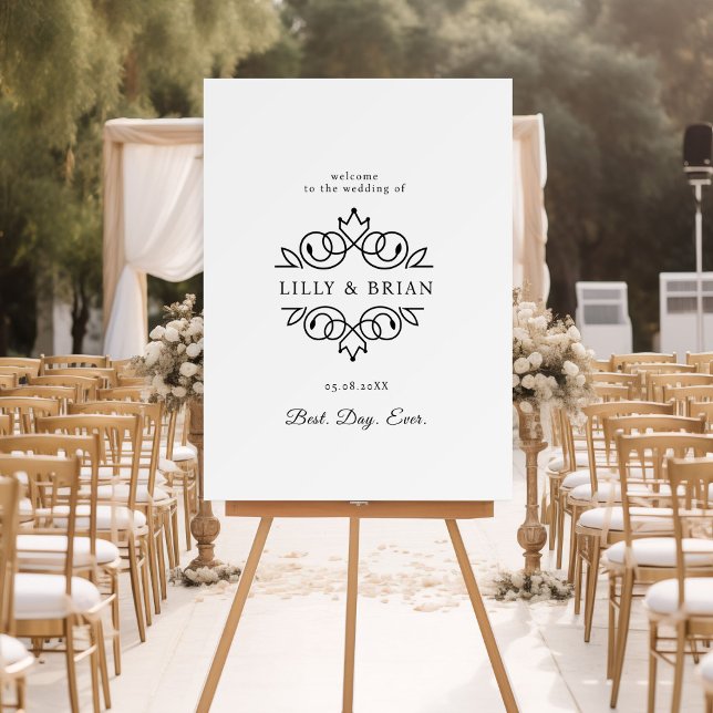 Royal, Elegant, "Best-Day-Ever" Wedding Foam Board (Royal, Elegant, "Best-Day-Ever" Wedding Foam Board name and date.)