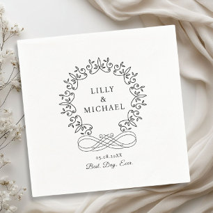 Royal, Elegant, "Best-Day-Ever" Wedding Napkins
