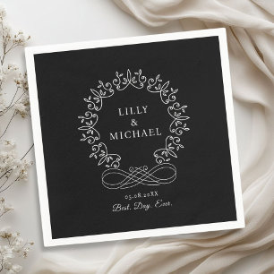 Royal, Elegant, "Best-Day-Ever" Wedding Napkins