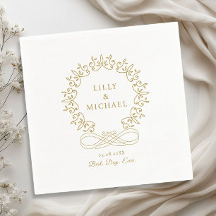 Royal, Elegant, "Best-Day-Ever" Wedding Napkins