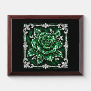 Royal Emerald Crystal Flower collection Award Plaque