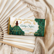 Royal Emerald Green Gold Quinceañera