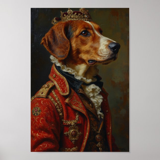 Royal English Foxhound Portrait Poster (Front)