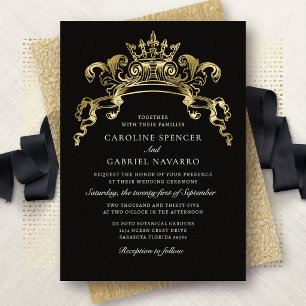 Royal Fairy Tale Medieval Wedding Foil Invitation
