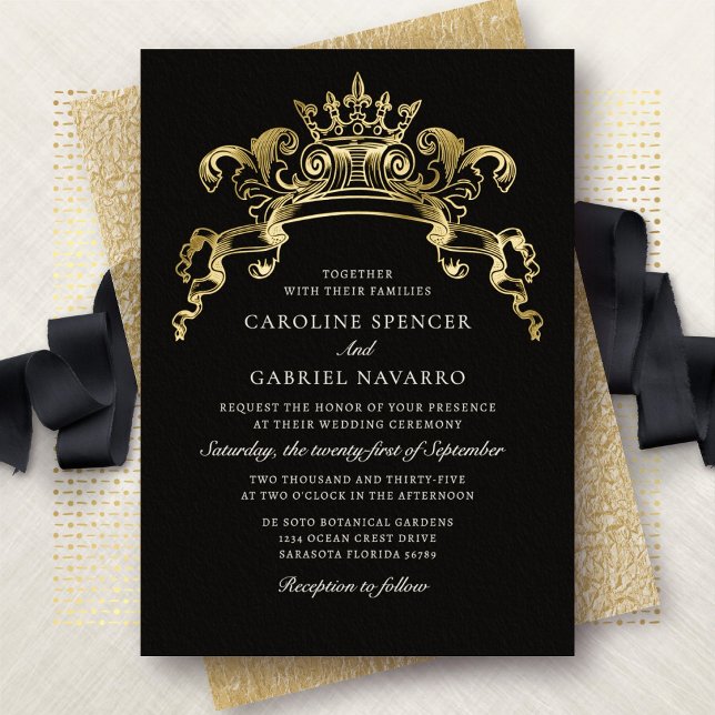 Royal Fairy Tale Medieval Wedding Foil Invitation (Creator Uploaded)