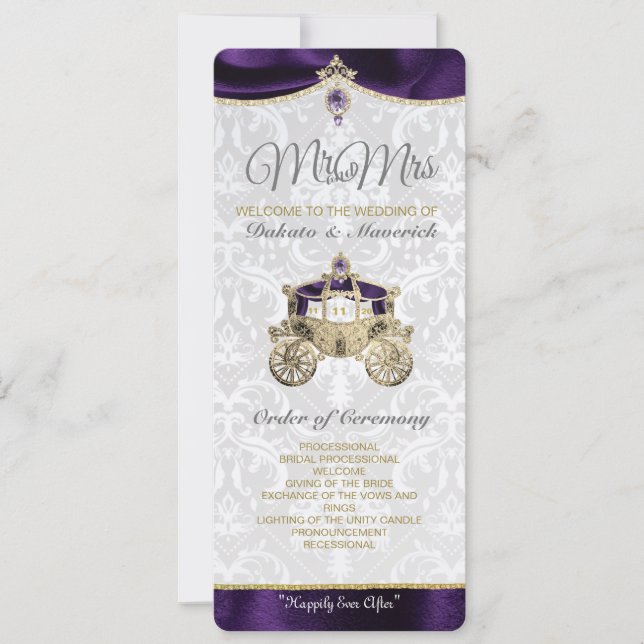 Royal Fairytale IWedding Program (Front)