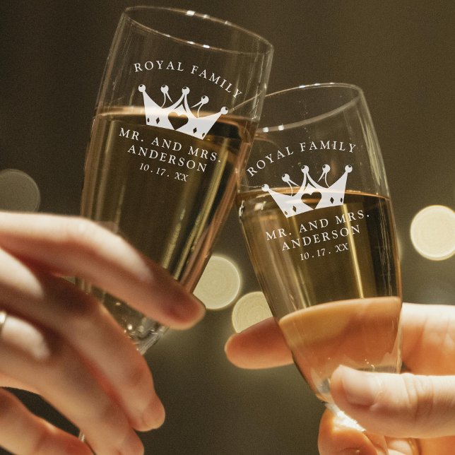 Royal Family Crown Heart Wedding Champagne Flute (Royal Family Crown Heart Wedding Champagne Flute
)