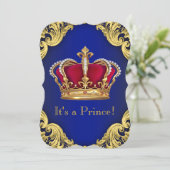 Royal Fancy Prince Baby Shower Invitation (Standing Front)