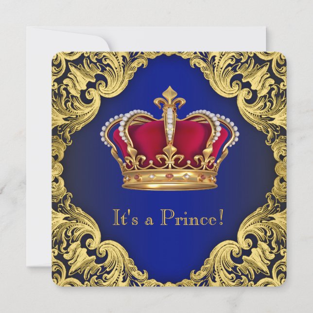 Royal Fancy Prince Baby Shower Invitation (Front)