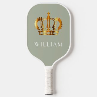 Royal Faux Gold Crown Sage Green Customized Name