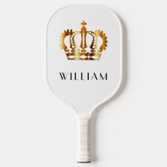 Royal Faux Gold Crown White Customized Name