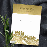 ROYAL FAUX GOLD LOTUS FLOWER EARRING DISPLAY BUSINESS CARD<br><div class="desc">If you need any further customisation please feel free to message me on yellowfebstudio@gmail.com.</div>