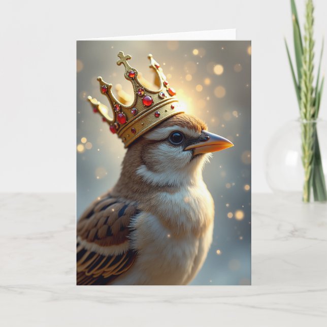 Royal Feathered Birthday Card (Front)