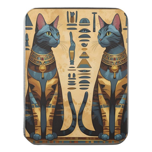 "Royal Feline Puzzle – Ancient Egyptian Cats" (Lid Vertical)