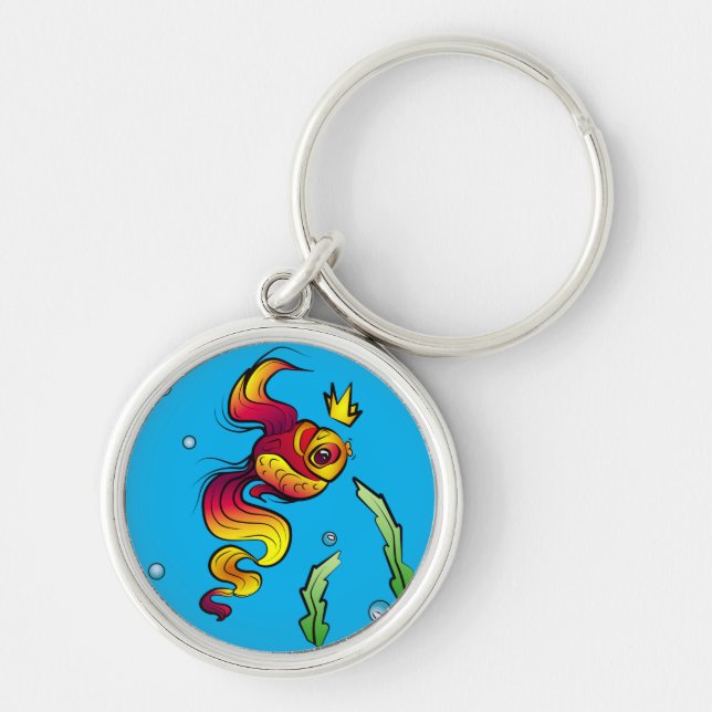 Royal Fish with a Golden Crown Keychain (Front)