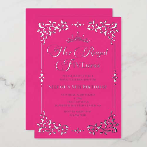 Royal Fiveness Princes 5th Birthday Foil Invitatio Foil Invitation