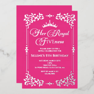Royal Fiveness Princes 5th Birthday Foil Invitatio Invitation