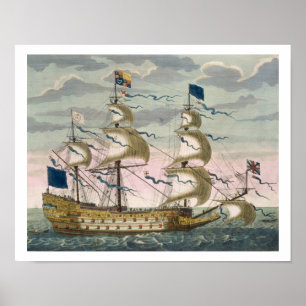 Royal (flagship) of the English fleet, flying the Poster