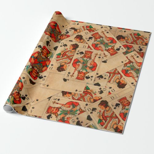 Royal Flash _Vintage Playing cards Wrapping Paper