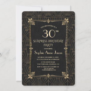 Royal Fleur-de-Lis Art Deco 1920s Birthday Party Invitation