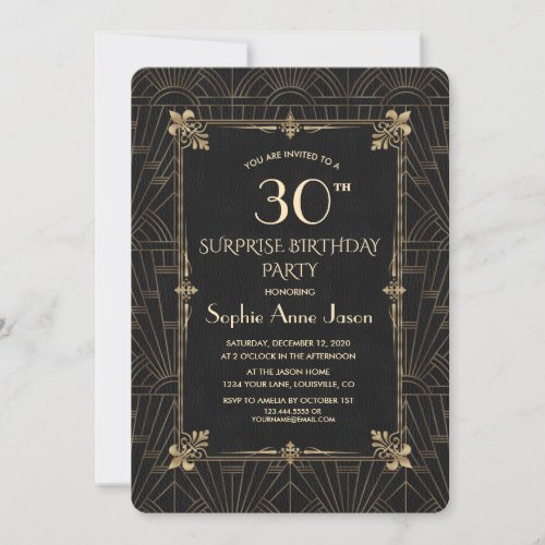 Royal Fleur_de_Lis Art Deco 1920s Birthday Party Invitation