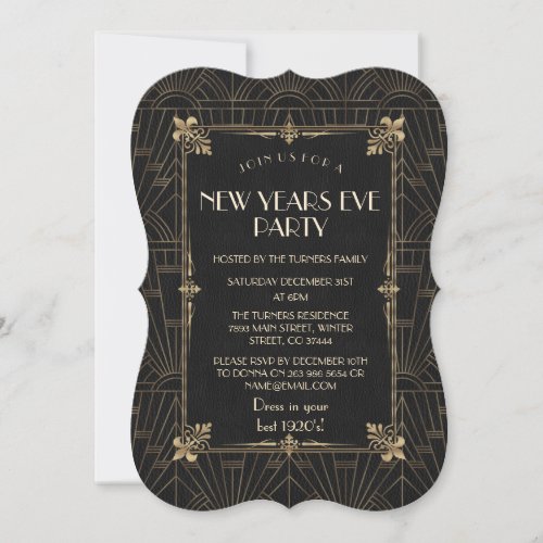 Royal Fleur_de_Lis Art Deco 1920s New Year Party Invitation