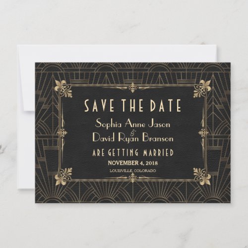 Royal Fleur_de_Lis Art Deco 1920s Save The Date