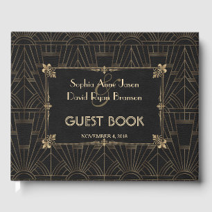 Royal Fleur-de-Lis Art Deco 1920s Wedding Guest Book