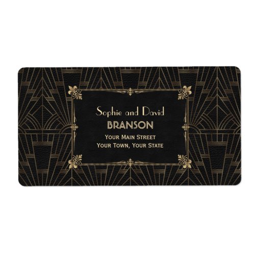 Royal Fleur_de_Lis Art Deco 1920s Wedding Label